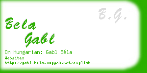 bela gabl business card